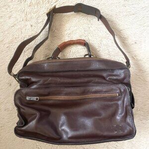 Vintage Bally Chocolate Brown Leather Work Bag - made in Italy! 🇮🇹